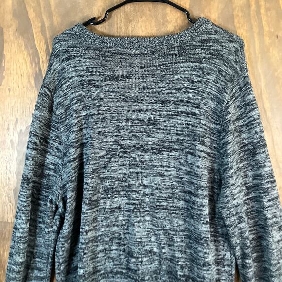 Express Womens Sweater Black Marled Knit Crew Neck Pullover Long Sleeve Large - Picture 11 of 12